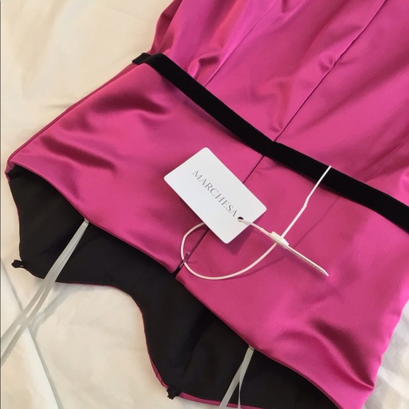 Marchesa NWT, ruffle, hi-low cocktail dress - Picture 6 of 6